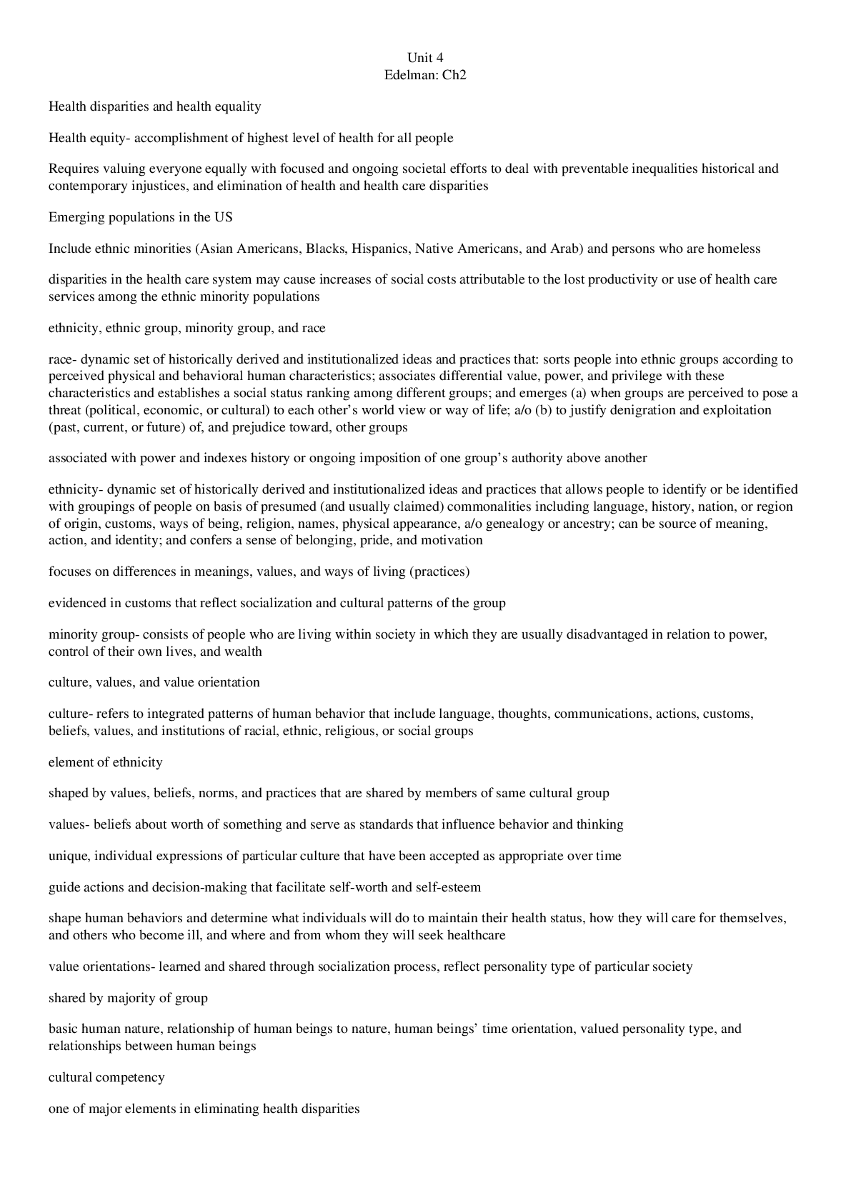 Preview image of Nursing - NR 222 Unit 4 document